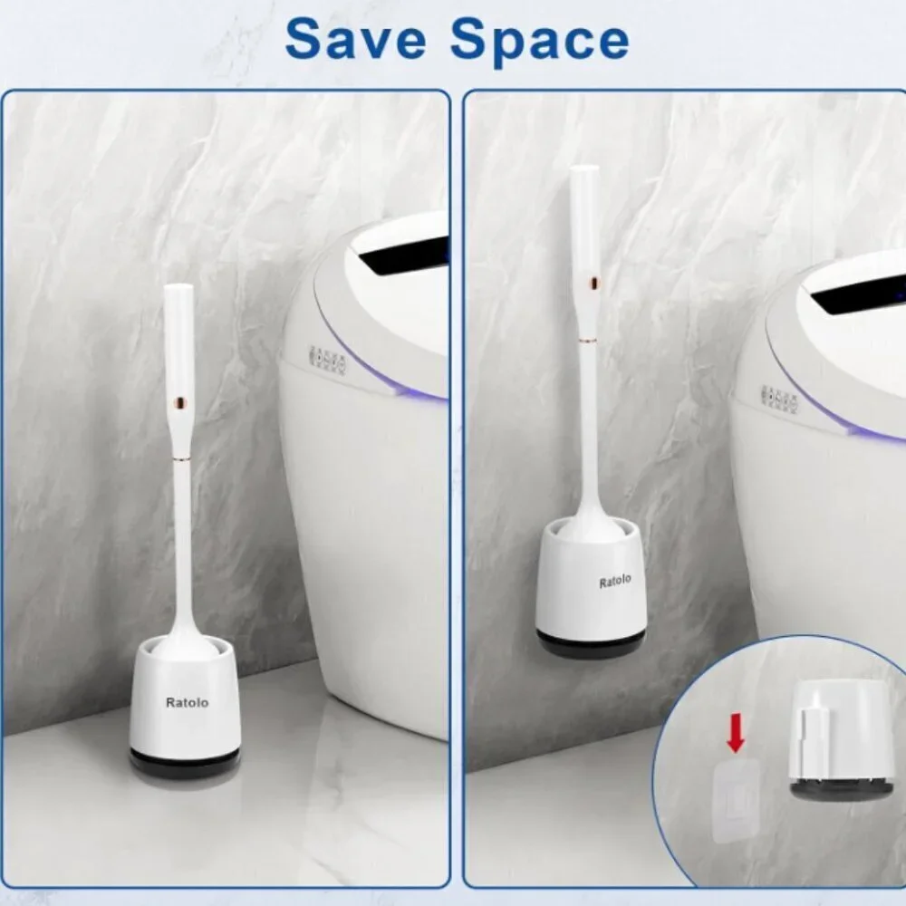 Electric Toilet Brush Silicone Toilet Brush Toilet Bowl Brush and‎ Holder…